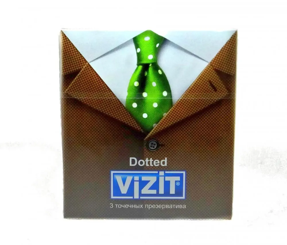 Презервативы Vizit Dotted, презерватив, с точками, 3 шт.