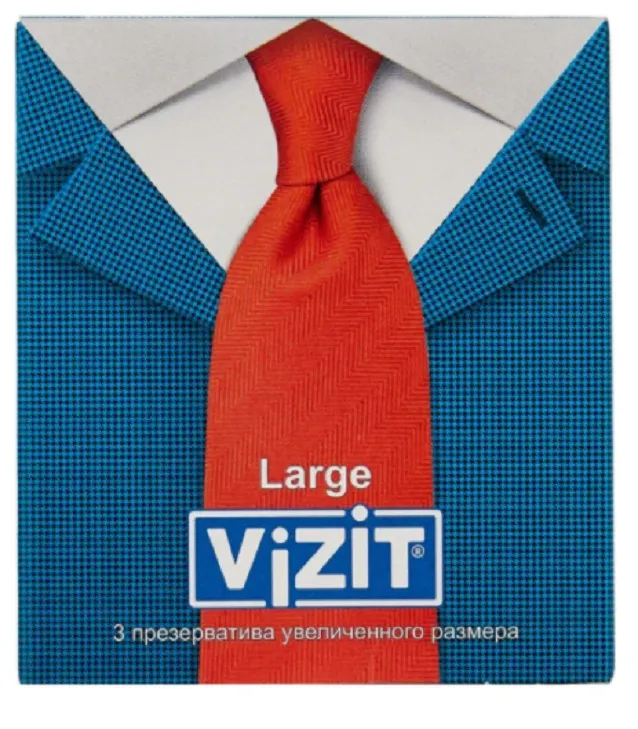 Презервативы Vizit Large, презерватив, увеличенного размера, 3 шт.