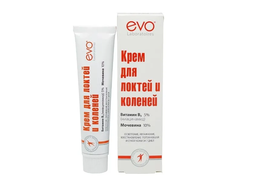 Evo Крем для локтей и коленей осветляющий, крем, с мочевиной 10%, 46 мл, 1 шт.