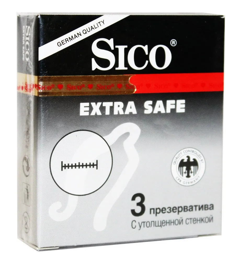 Презервативы Sico Extra safe, презерватив, с утолщенной стенкой, 3 шт.