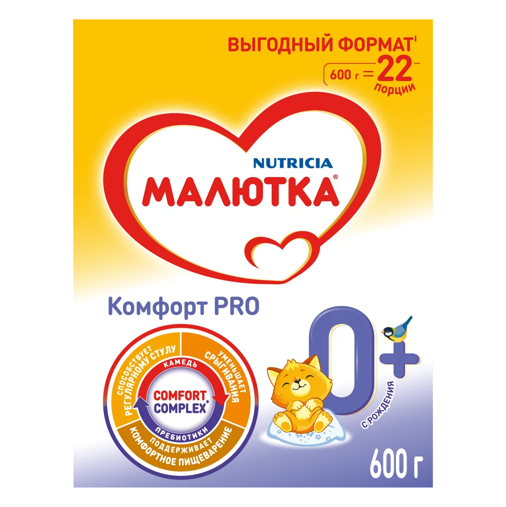 Малютка Комфорт PRO, смесь молочная сухая, для детей с рождения, 600 г, 1 шт.