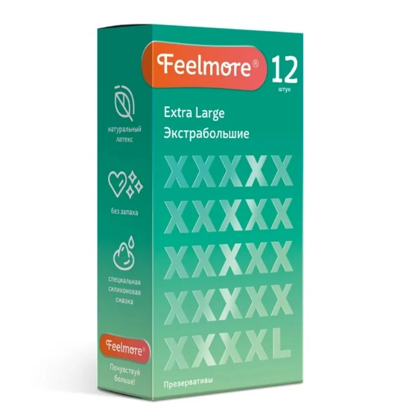 Feelmore Презервативы экстрабольшие, презерватив, 12 шт.