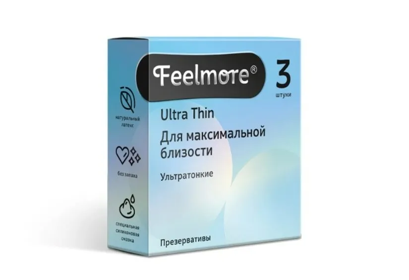 Feelmore Презервативы ультратонкие, презерватив, 3 шт.