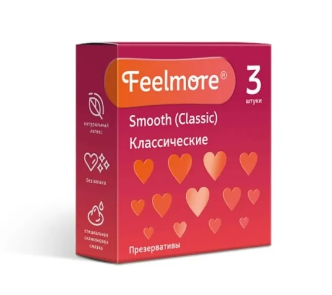 Feelmore Презервативы классические, презерватив, 3 шт.