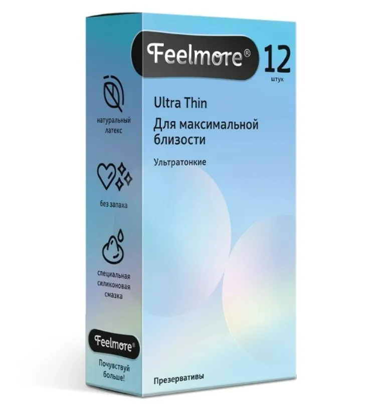 Feelmore Презервативы ультратонкие, презерватив, 12 шт.