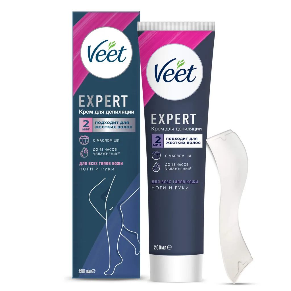 Veet Expert Крем для депиляции, крем, для всех типов кожи, 200 мл, 1 шт.