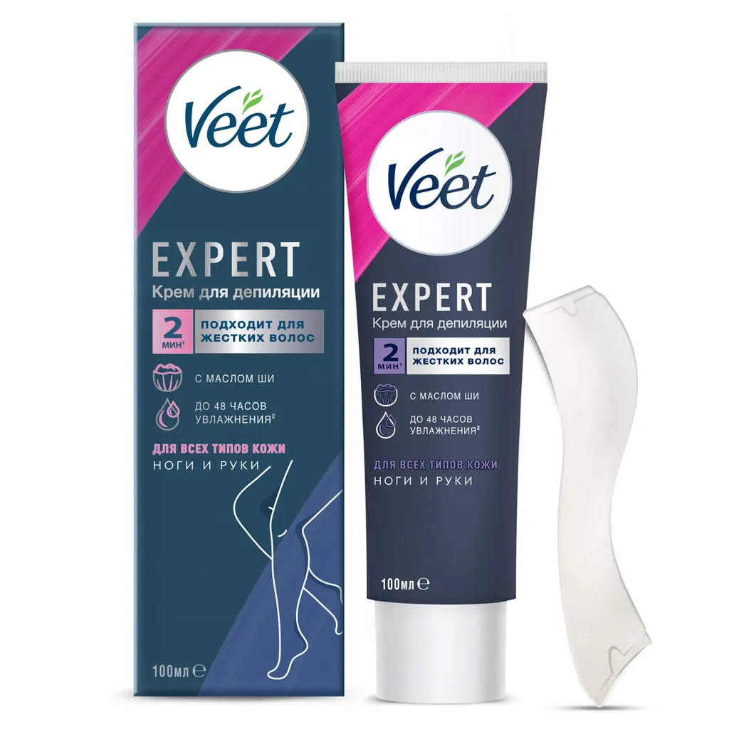 Veet Expert Крем для депиляции, крем, для всех типов кожи, 100 мл, 1 шт.