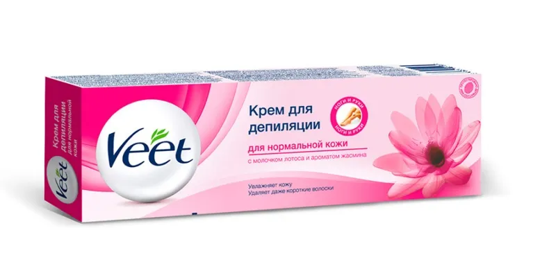 Veet крем для депиляции для нормальной кожи, крем, с молочком лотоса и ароматом жасмина, 100 мл, 1 шт.