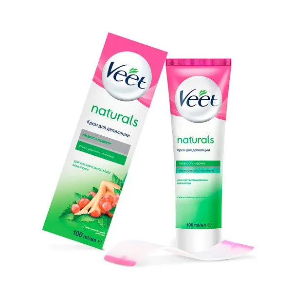 Veet Naturals Крем для депиляции с маслом виноградной косточки, крем, 100 мл, 1 шт.