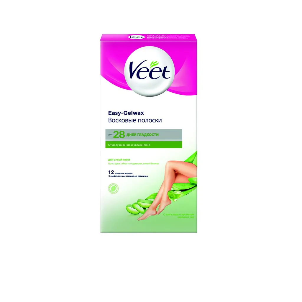 Veet Полоски восковые для сухой кожи, полоски восковые, 12 шт.