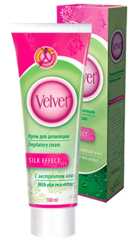 Velvet Крем для депиляции с экстрактом алоэ, крем-депилятор, 100 мл, 1 шт.