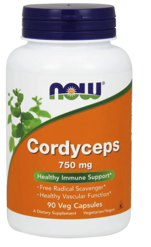 NOW Cordyceps Кордицепс, 750 мг, капсулы, 90 шт.