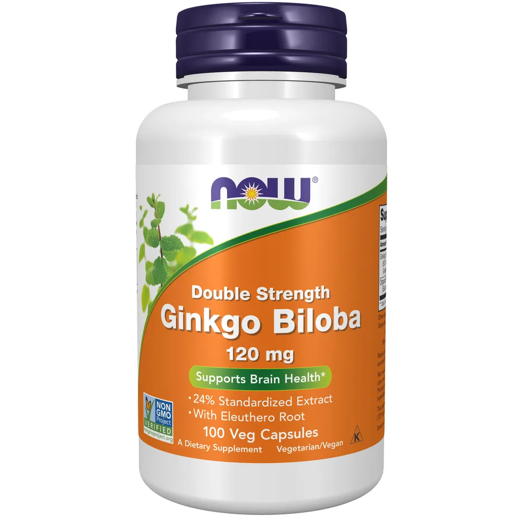 NOW Ginkgo Biloba Гинкго билоба, 120 мг, капсулы, 100 шт.