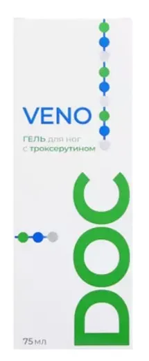 VENO DOC Гель для ног с троксерутином, гель для ног, при усталости и отечности, 75 мл, 1 шт.