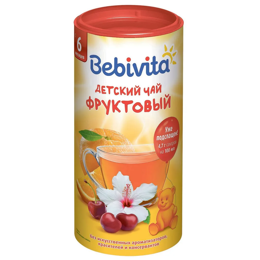 Bebivita Чай гранулированный, для детей с 6 месяцев, фруктовый, 200 г, 1 шт.