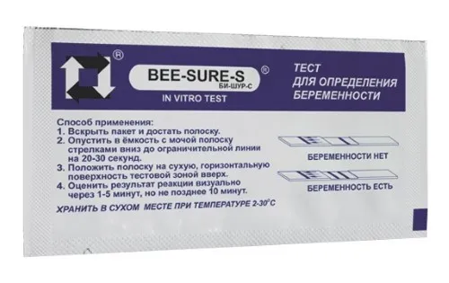 Bee-sure-s Тест на беременность, тест-полоска, 1 шт.