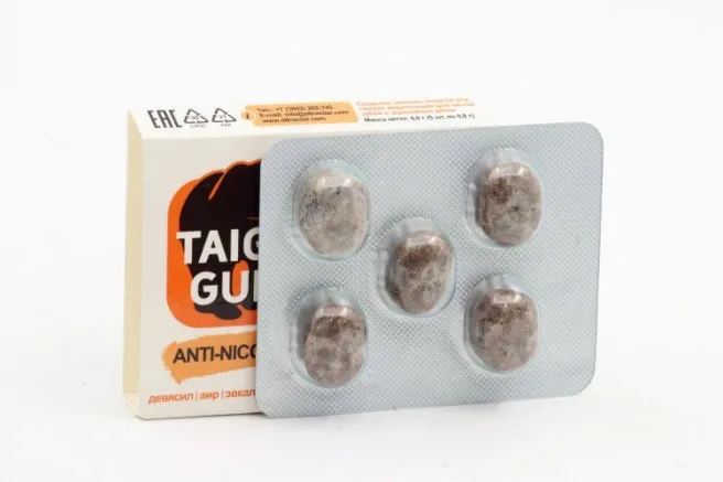 Taiga Gum Смолка жевательная Антиникотин, без сахара, 5 шт.