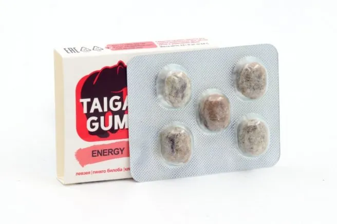 Taiga Gum Смолка жевательная Энерджи, без сахара, 5 шт.