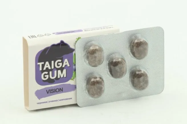 Taiga Gum Смолка жевательная Вижн, без сахара, 5 шт.