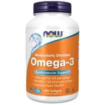 NOW Omega-3 Омега-3 1000 мг, 1000 мг, капсулы, 200 шт.