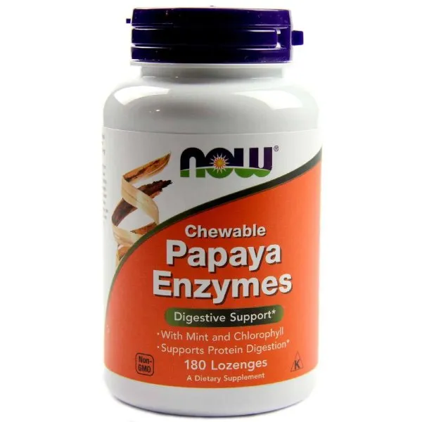 Now Papaya Enzymes Папайи Ферменты, пастилки жевательные, 180 шт.