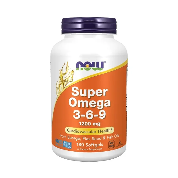 NOW Super Omega 3-6-9, 1200 мг, капсулы, 180 шт.