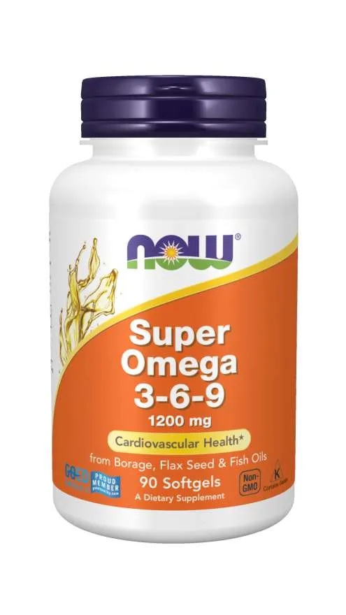 NOW Super Omega 3-6-9, 1200 мг, капсулы, 90 шт.