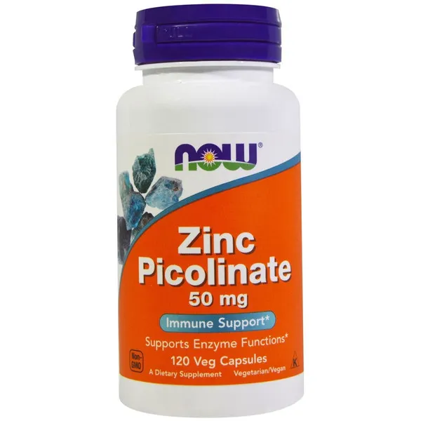 NOW Zinc Picolinate Пиколинат Цинка, 50 мг, капсулы, 120 шт.