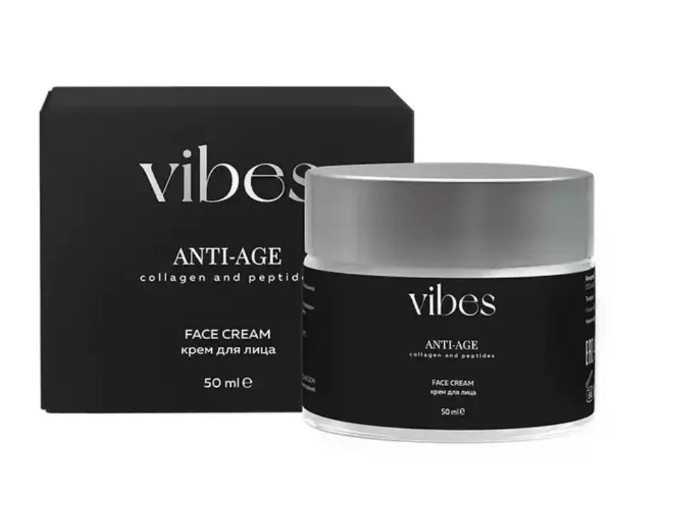 Vibes Anti-Age Крем для лица, крем для лица, коллаген пептиды, 50 мл, 1 шт.