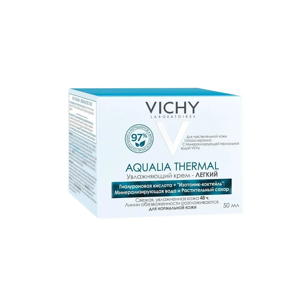 Vichy Aqualia Thermal Увлажняющий легкий крем, крем для лица, для нормальной и комбинированной кожи, 50 мл, 1 шт.