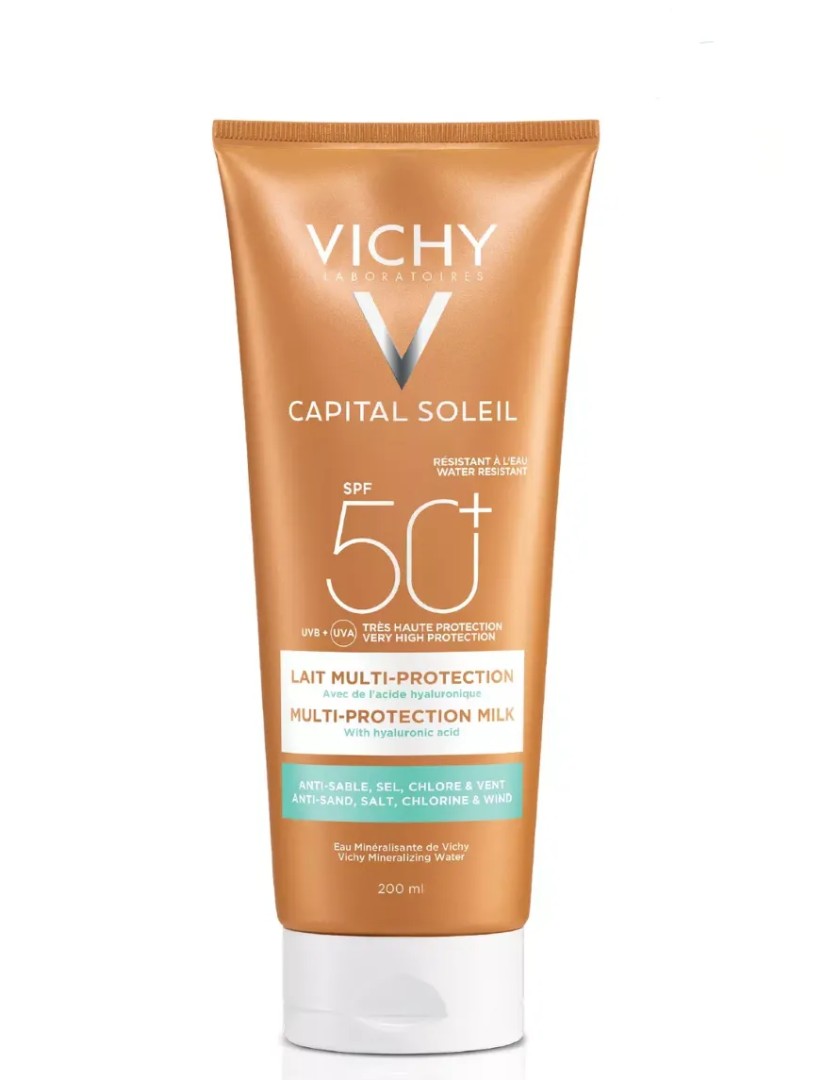 Vichy Capital Soleil Солнцезащитное молочко SPF50+, молочко для лица, увлажняющая, 200 мл, 1 шт.