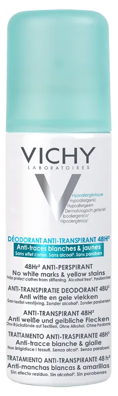 Vichy Deodorants дезодорант-аэрозоль против белых и желтых пятен 48 ч, спрей, 125 мл, 1 шт.