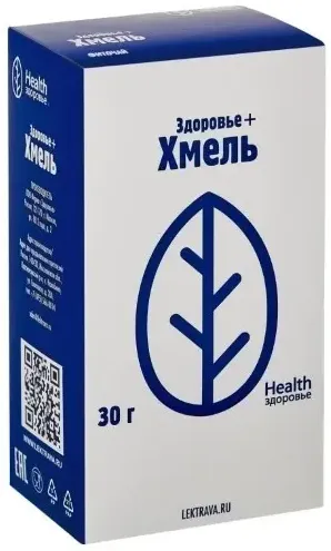 Фиточай Здоровье + Хмель, сырье растительное, 30 г, 1 шт.