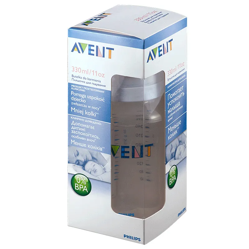 Бутылочка Philips AVENT Classic+ полипропиленовая, SCF566/17, 330мл, арт. 8147/8647, 1 шт.