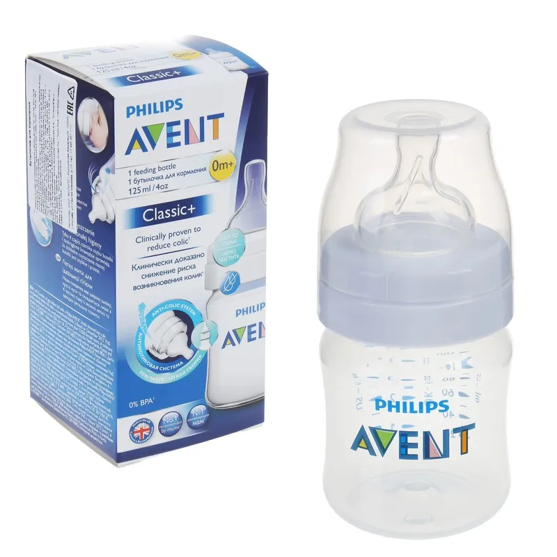 Бутылочка Philips AVENT Classic+ полипропиленовая, 125 мл, 1 шт.