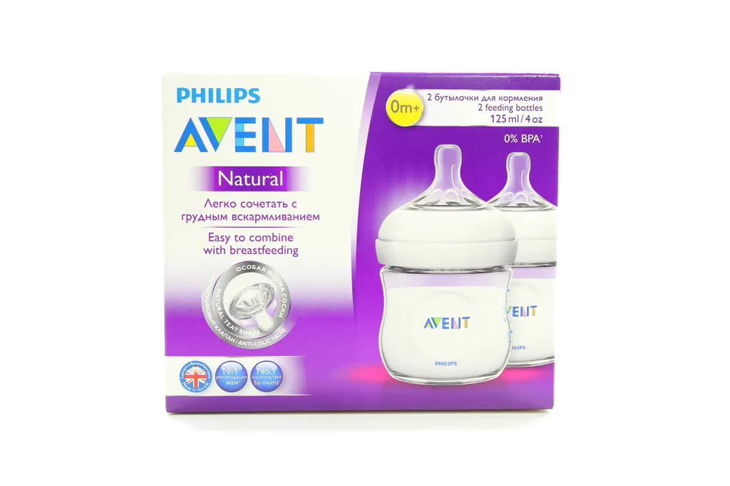 Бутылочка Philips AVENT Natural полипропиленовая, SCF690/27, арт. 86485, 125 мл, 2 шт.