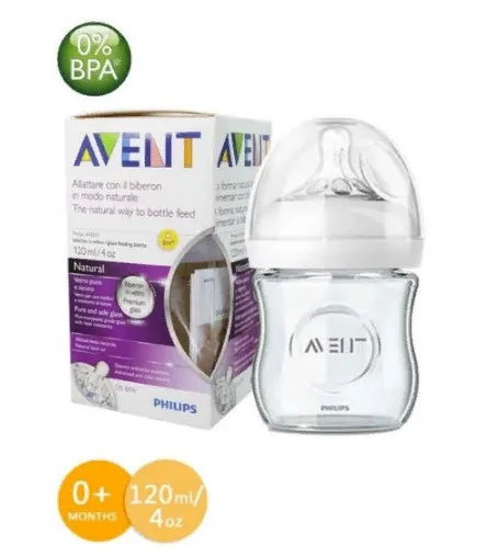 Бутылочка Philips AVENT Natural стеклянная, арт. 81410, 120 мл, 1 шт.