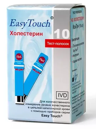 Тест-полоски на холестерин EasyTouch, 10 шт.