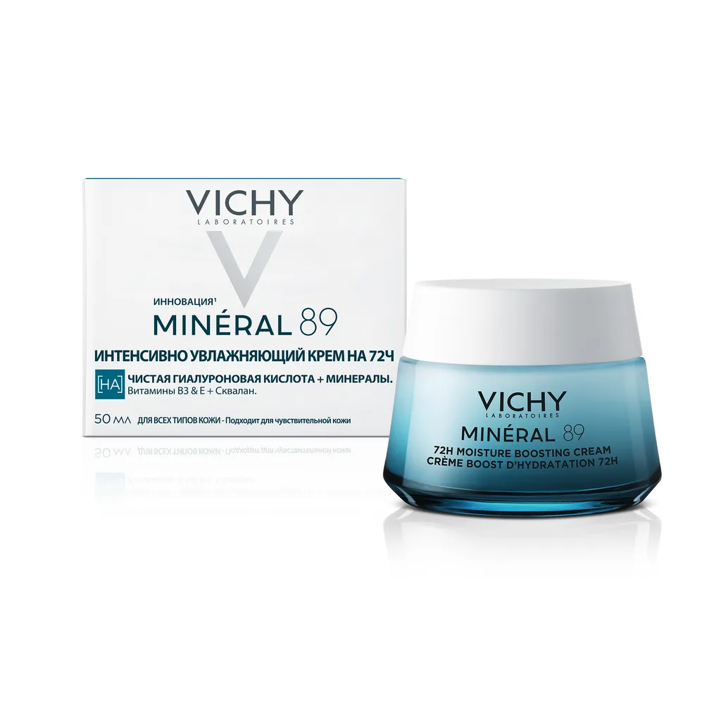 Vichy Mineral 89 Крем интенсивно увлажняющий 72 часа, крем для лица, для всех типов кожи, 50 мл, 1 шт.