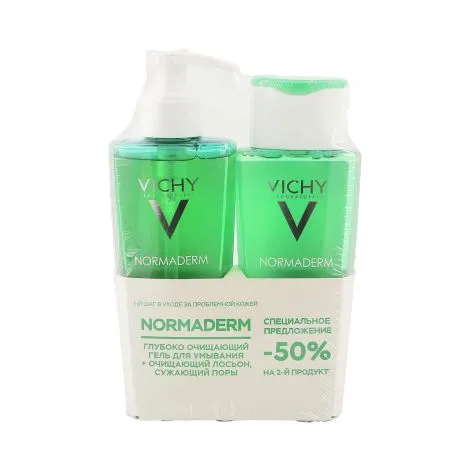 Vichy Normaderm Phytosolution Набор, набор, гель для умывания 200мл + лосьон сужающий поры 200мл, 1 шт.