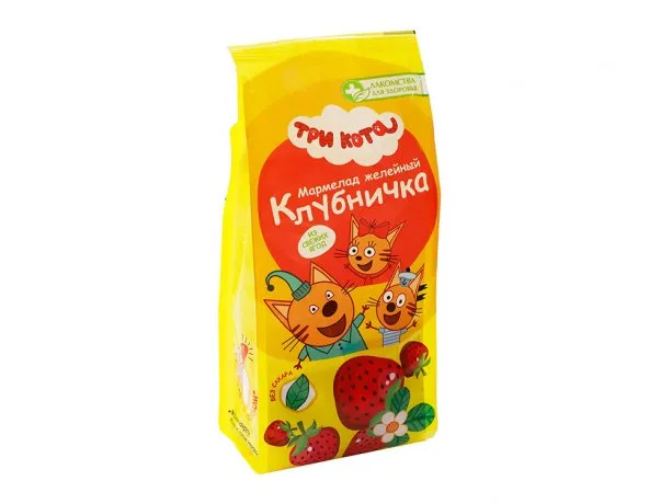 Мармелад желейный Три кота Клубника, со вкусом клубники, 105 г, 1 шт.