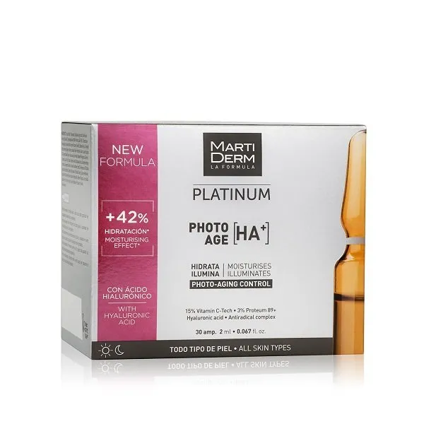 MartiDerm Platinum Коррекция фотостарения Гиалуроновая кислота+, сыворотка, 2 мл, 30 шт.