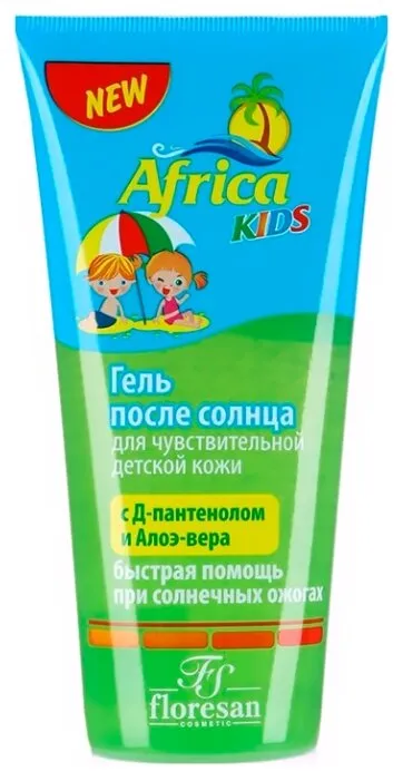 Floresan Africa Kids гель после солнца, формула 409, гель для тела, для чувствительной детской кожи, 200 мл, 1 шт.