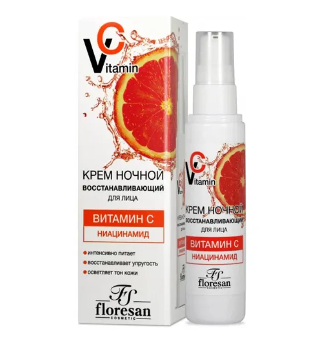 Floresan Vitamin C Крем для лица Ночной, крем, витамин С и ниацинамид, 75 мл, 1 шт.