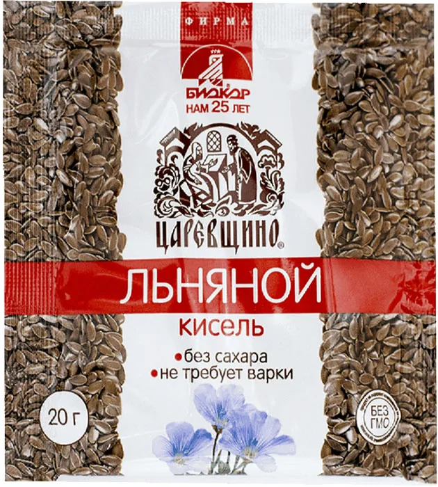 Царевщино Кисель льняной, кисель, без сахара, 20 г, 1 шт.