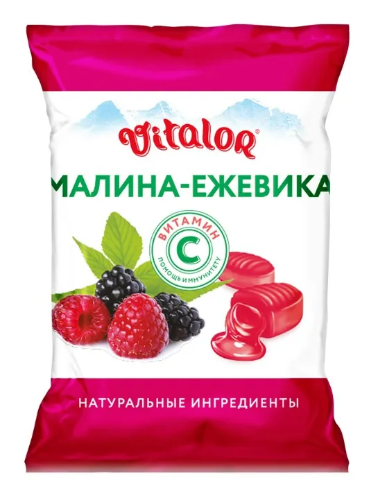 Vitalor леденцы Малина Ежевика, леденцы, с витамином С, 60 г, 1 шт.