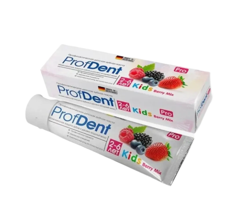 ProfDent Pro Kids зубная паста детская, для детей от 2 до 6 лет, паста, ягодный микс, 75 мл, 1 шт.