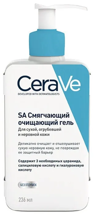 CeraVe Очищающий гель для кожи лица и тела, гель для умывания, для сухой, огрубевшей и неровной кожи, 236 мл, 1 шт.