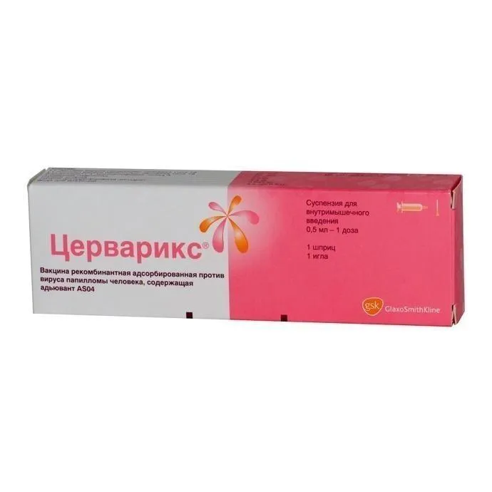 Церварикс, 0.5 мл/доза, суспензия для внутримышечного введения, 0.5 мл, 1 шт.