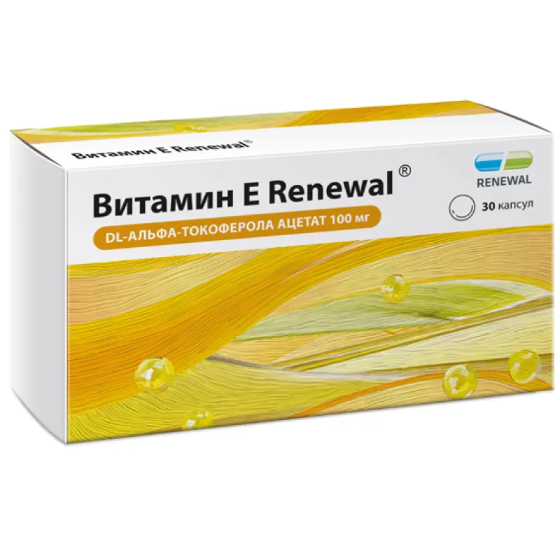 Витамин Е Renewal, 100 мг, капсулы, 30 шт.